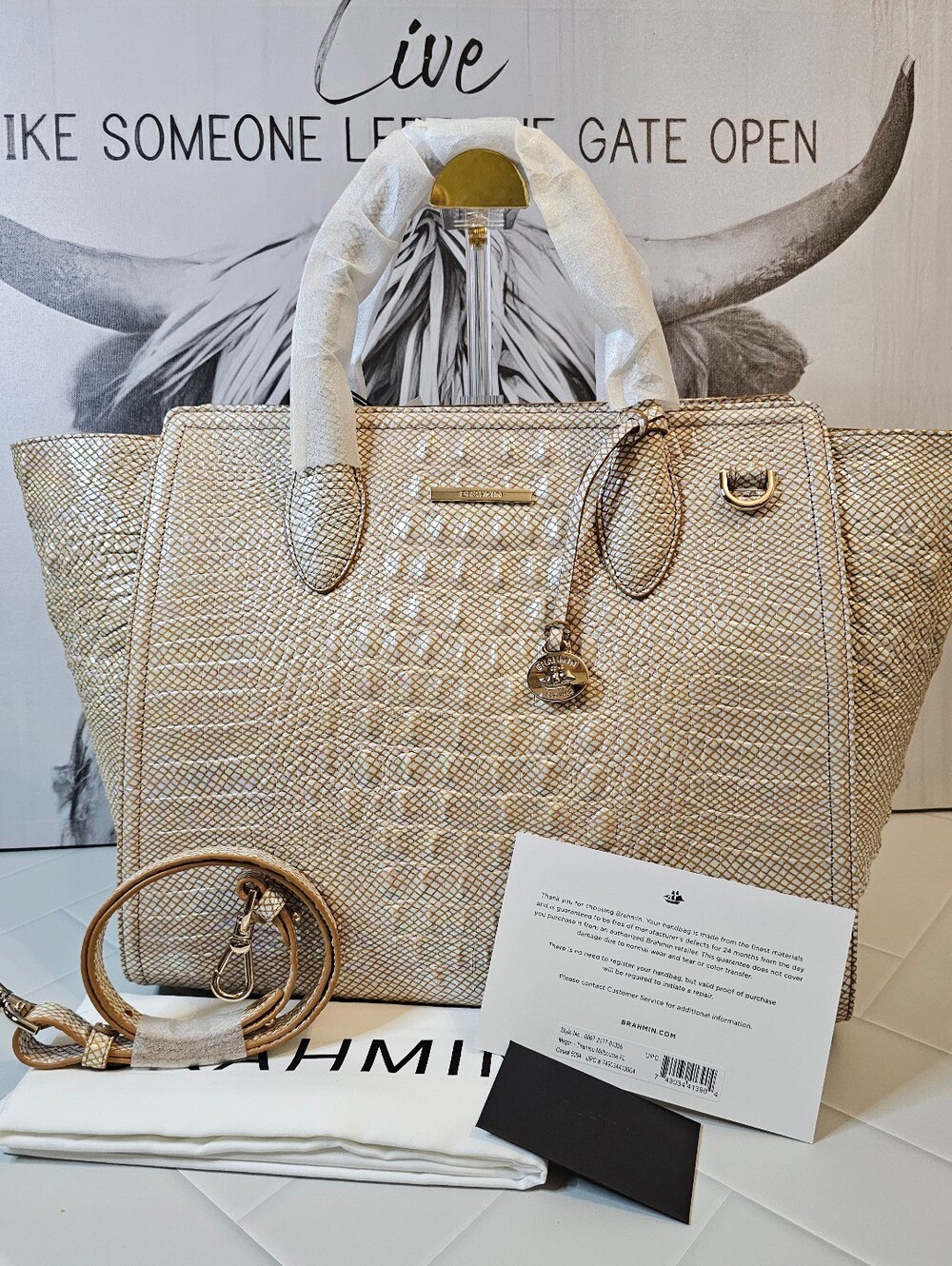 Brahmin Megan Tiramisu Melbourne Leather Tote NWT